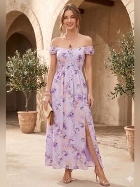 Grace Karin Lavender Floral Dress